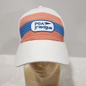 Garb PGA Jr League Golf White Orange Blue Adult Size Baseball Hat Cap